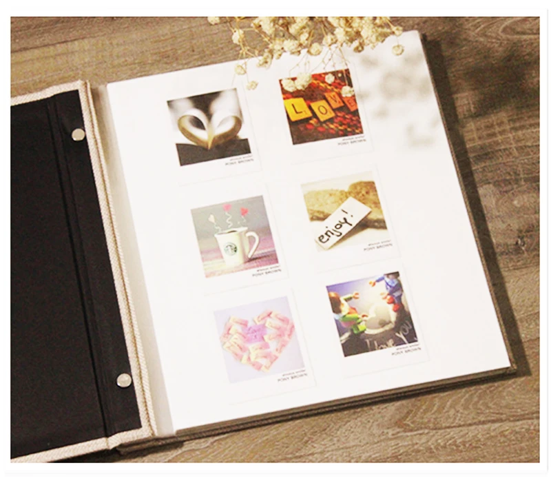 1 шт. льняной 16 дюймов DIY свадебный фотоальбом для влюбленных на день рождения подарок для малышей Instax бумага Ablum Скрап Бумага ремесла ткань альбомы липкие
