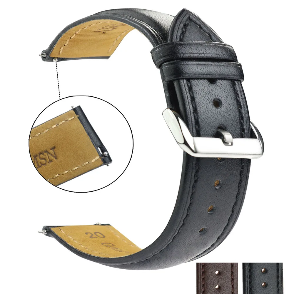 ZLIMSN Универсальный кожаный ремешок для часов Tissot Longines DW Seiko samsung gear S2 S3 huami amazfit huawei gt ремешок для часов