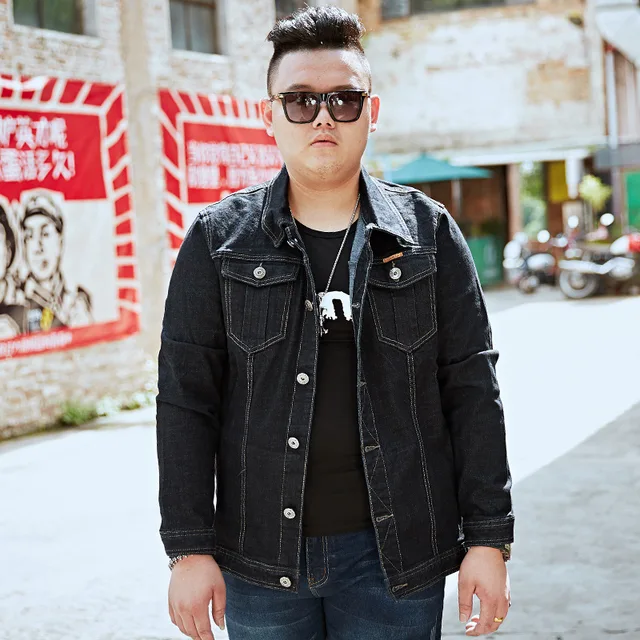 loose denim jacket, fat jeans 