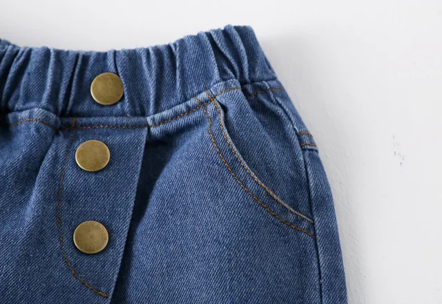 Summer Kids Girl Short Jeans Pants 2019 Fashion Kids Wash Jeans Fake Two-piece Skirt Pants Shorts Girls 2-7 Y Baby Girl Clothes 5
