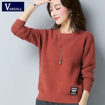 

Vangull Women Pullover and Sweaters 2019 New Long Sleeve Pull Femme Autumn Winter Women Top Warm Knitwear High Elastic Sweaters