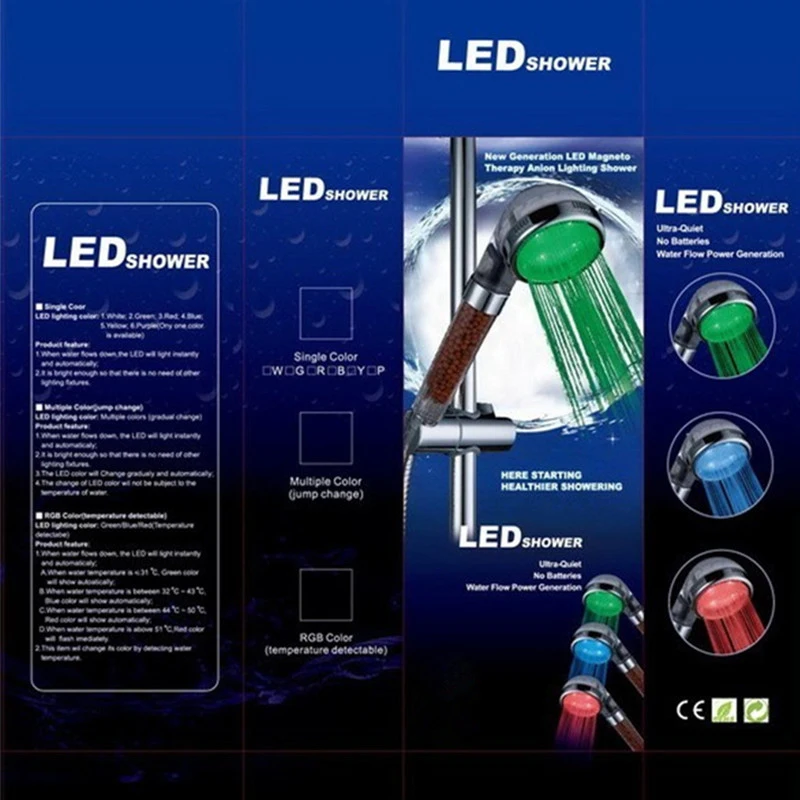 Вода Ducha светодиодные душевые распылители насадка Chuveiro насадка для душа со светодиодной подсветкой фильтр Душевая насадка для экономии воды Цветные лейки для душа светодиодный душ