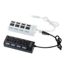Malloom USB 2,0 4 порта Переключатель питания вкл/выкл светодиодный концентратор для ПК ноутбук лучшие продажи Android оптом