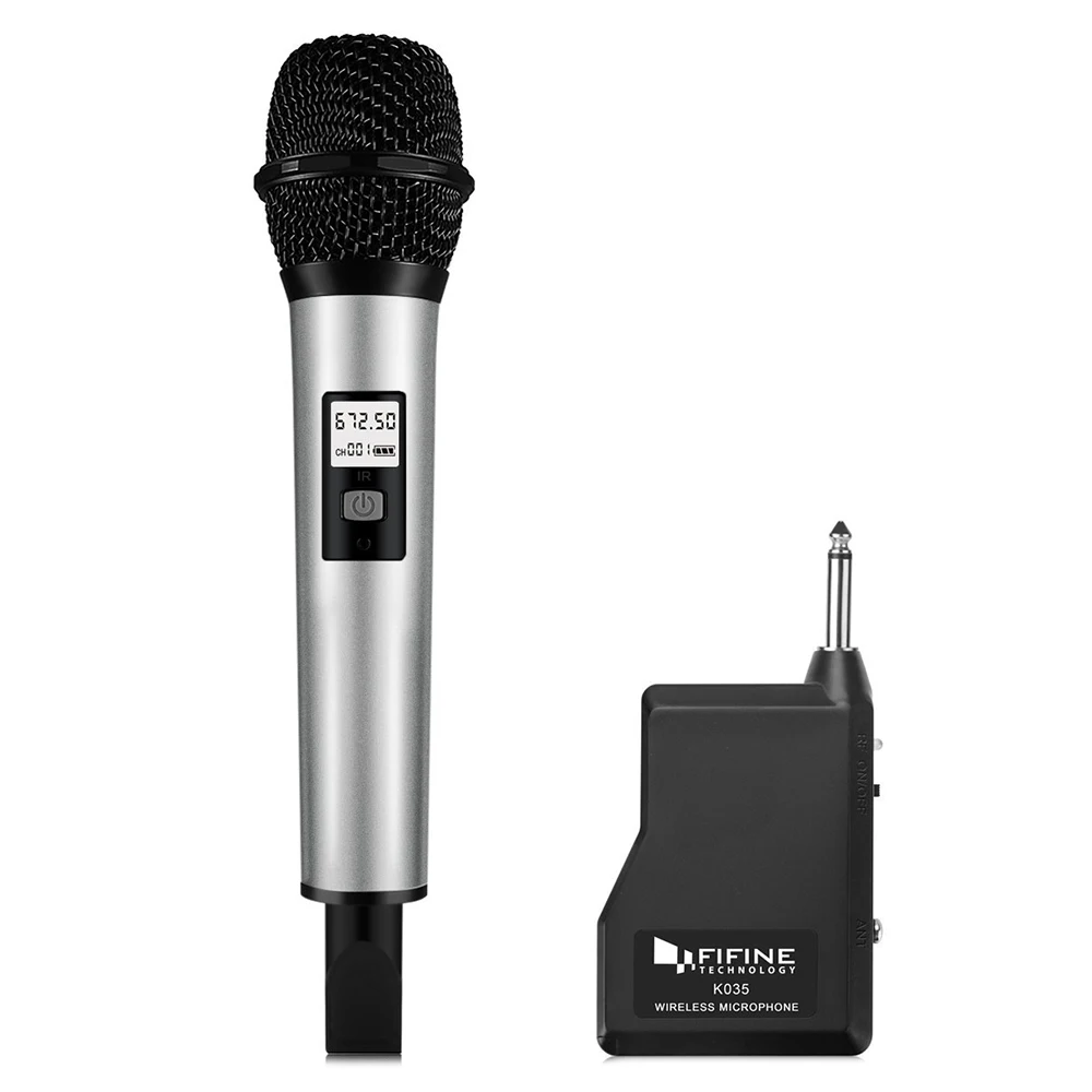 FIFINE K035 Wireless Handheld Microphone With Receiver For PC Laptop Anti Noise Wireless