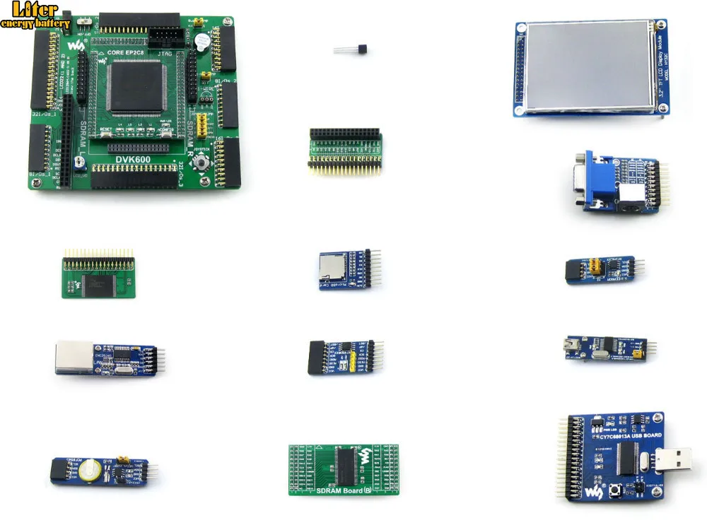 Altera плата Cycone EP2C8Q208C8N ALTERA Cyclone II FPGA макетная + 3 2 дюймовый ЖК-дисплей 12 модулей =