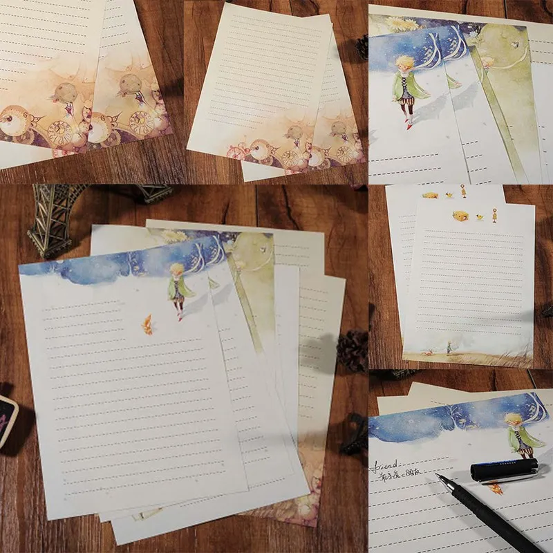 Мультфильм сказок Маленький принц история и ретро четыре сезона растения цветы живопись Письмо бумага канцелярские принадлежности для письма
