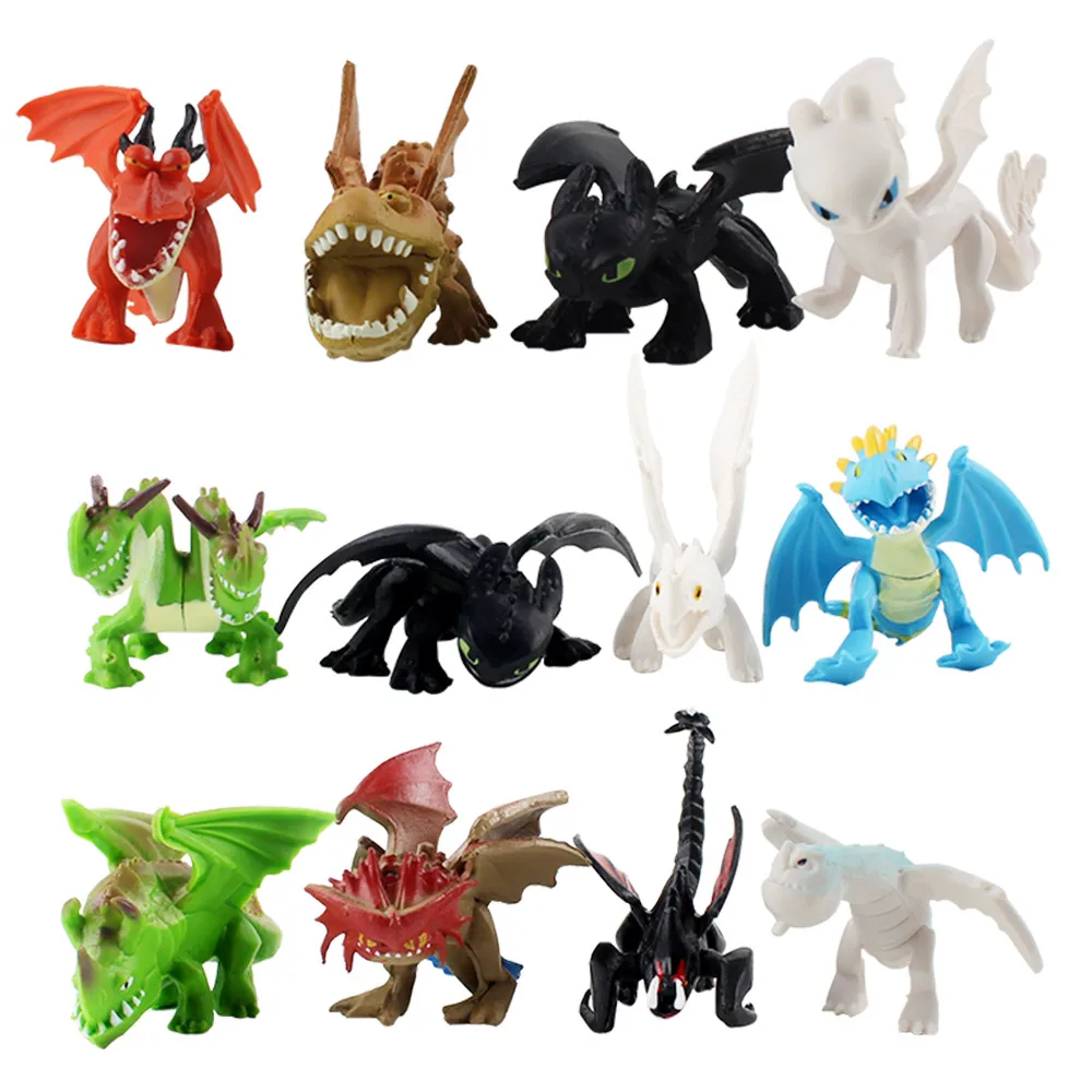 

12pcs/lot How to Train Your Dragon Figure Toothless Night Light Fury Deadly Nadder Gronckle Barf Belch Terrible Terror Model Toy