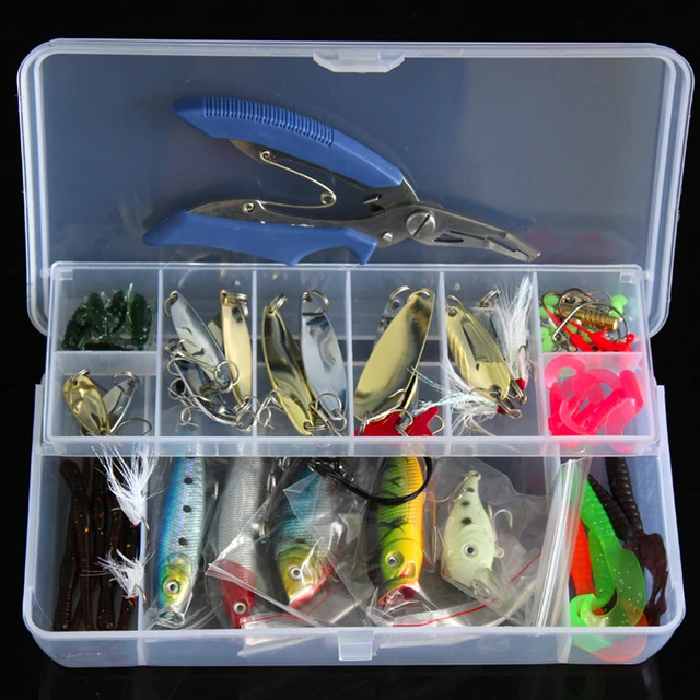 Kit de Señuelos de Pesca con anzuelo, Set de cebos artificiales de Pesca,  Minnow/Popper, Spinner, cuchara, 73/2017/100 Uds., novedad de 132 -  AliExpress