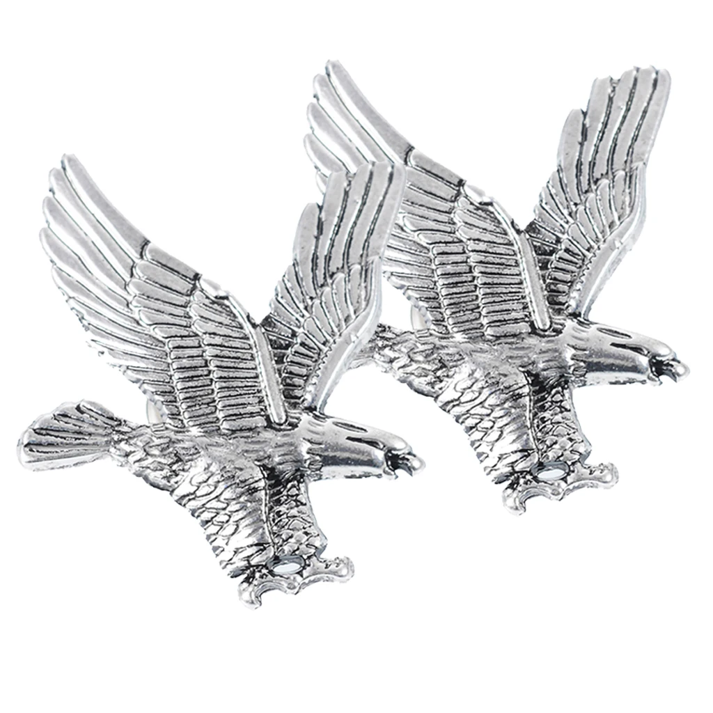  2Pcs Stylish Soaring Hawk Design Brooch Flying Eagle Brooch Pins for Bags Jacket Hats Clothing Decor Jewelry