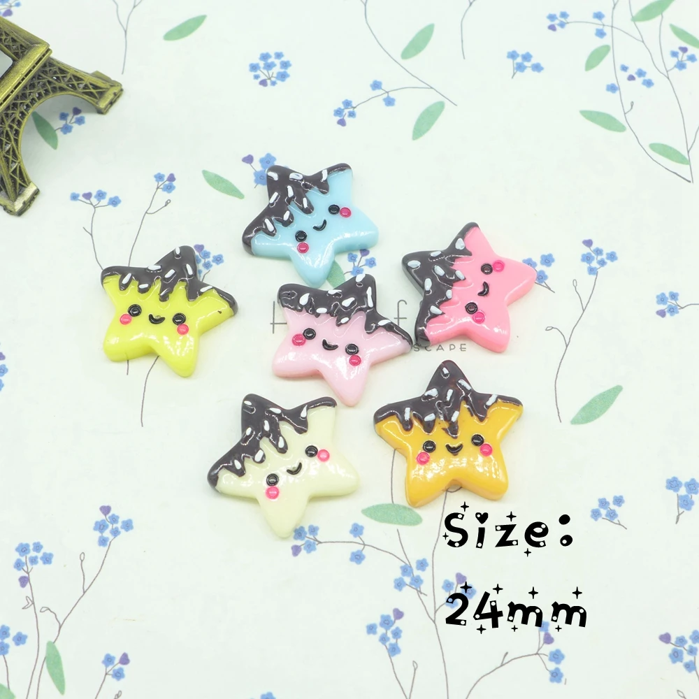 Star Biscuits Flatback Resin Cabochon Craft For diy hair