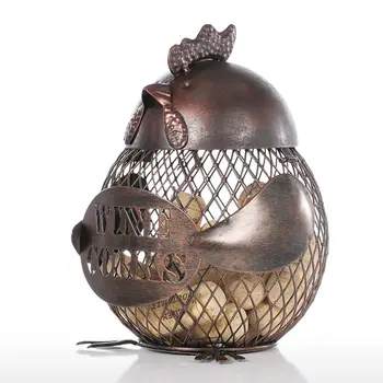 

Creative Home furnishings Modern Metal Decoration Wedding gifts Chicken Pot Brown