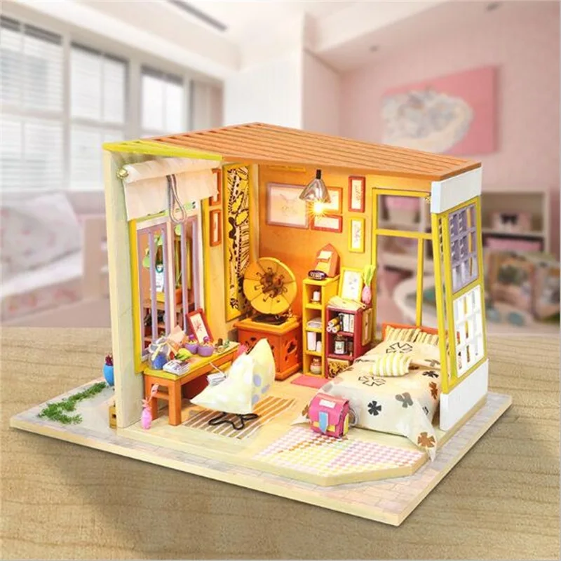 DIY Doll House kids toys Miniature Dollhouse Model Building Kits Wooden Furnitures Educational toys birthday Valentine Gift