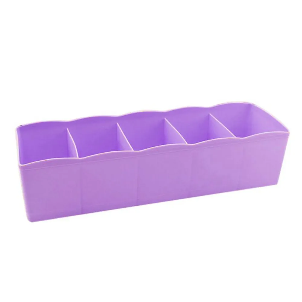 

New Arrival 5 Cells Plastic Organizer Storage Box Tie Bra Socks Drawer Cosmetic Divider Little Gadget Storage Almacenamiento*20