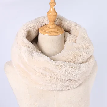 

2019 Women Winter Warm Faux Fur Infinity Circle Cable Cowl Neck Long Scarf Shawl