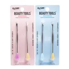 2 шт./компл. милые Карамельный цвет Нержавеющая сталь Ушная палочка ложка Earpick удалитель ушной серы Противоскользящий здравоохранения Безопасный инструмент, разные цвета