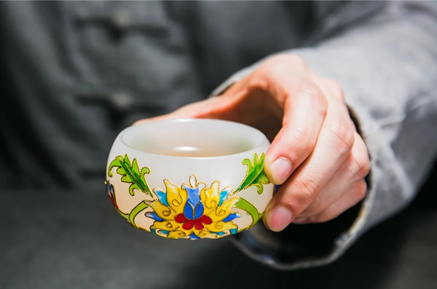 Изысканные эмалированные чашки, глиняная посуда ручной работы, ручная роспись, высококачественные глазурованные кунг-фу чашки