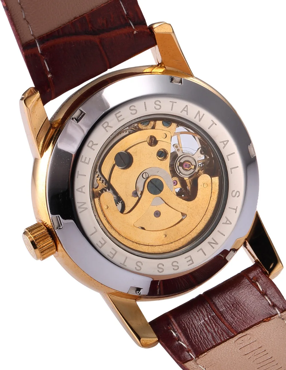Men Wrist Watches Luxury Golden Skeleton Mechanical Steampunk Male Clock Automatic Wristwatch Leather Strap Herren Horloges mechanical watch