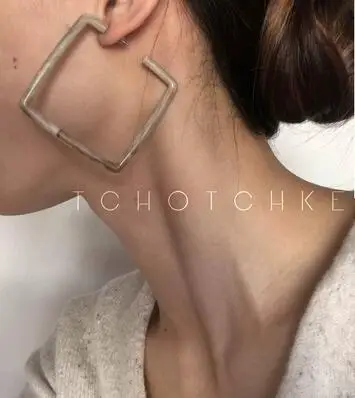 

Glam Resin Square Statement Stud Earrings Women Brincos Party Show Hiphop Punk Korean Japan Top new pendientes mujer moda 2019