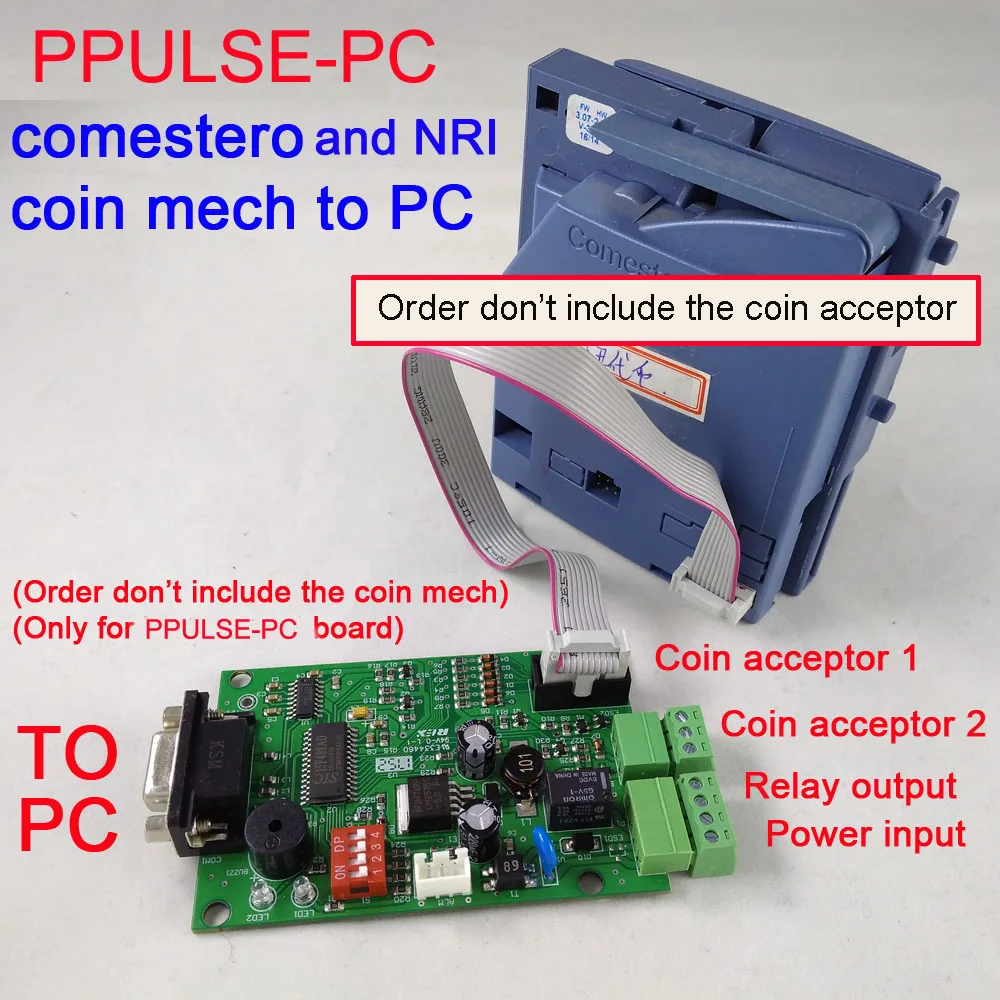 Pulse type comestero RM5 Coin acceptor NRI G13 coin mech to PC