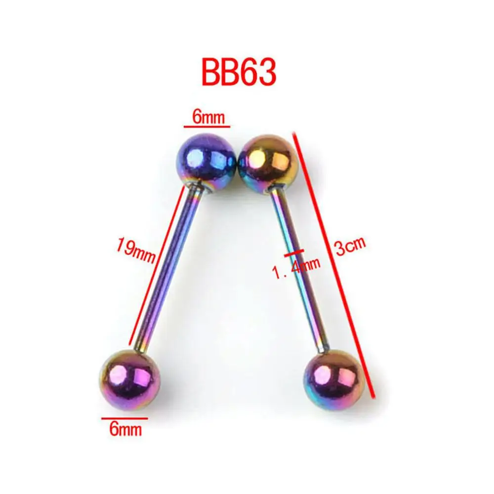 14 г 16 г 18 калибр сталь черное золото 3-6 мм мяч язык бар прямой штанги пирсинг для бровей Шпилька ниппель кольцо ювелирные изделия для тела - Окраска металла: H