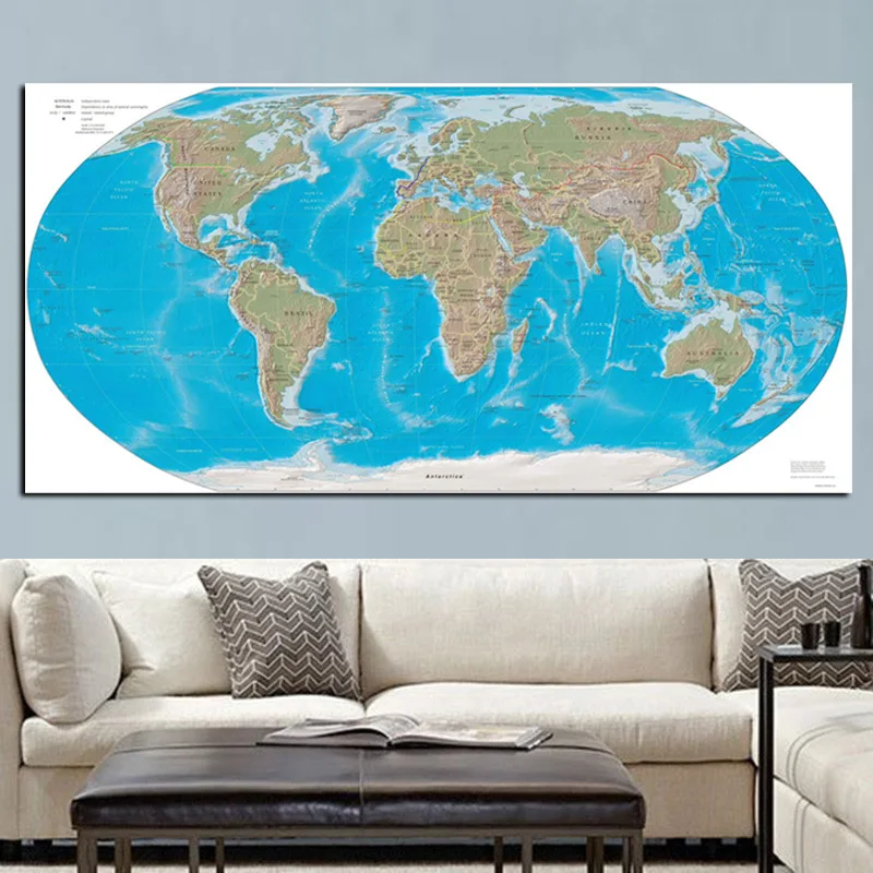 Abstract Modern Globe World Map Canvas Painting HD Print On Canvas Art Wall Picture for Office Meeting Room School Cuadros Decor