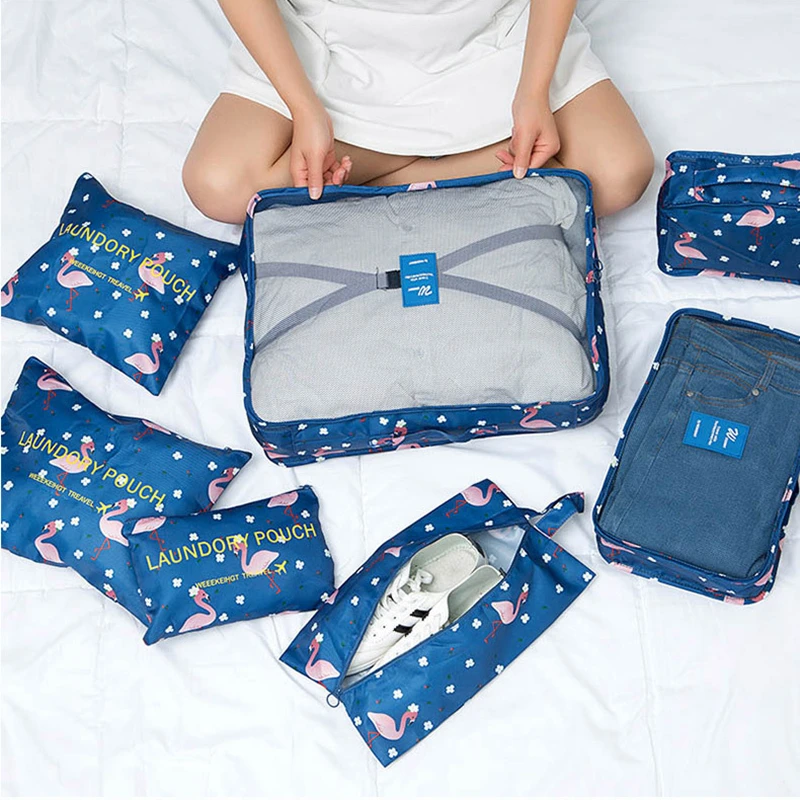 XYLOBHDG New High capacity 7pcs/set Travel Suitcase Organizer Bag Women Men Clothes Partition Arrange Storage Luggage Bags
