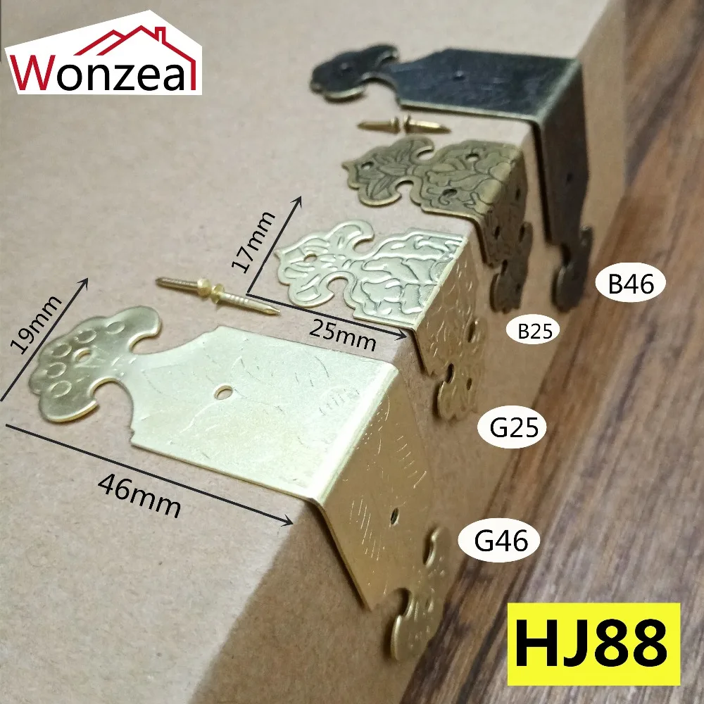 12 шт./лот 46x19 мм/25x17 мм железная Античная бронзовая декоративная шкатулка