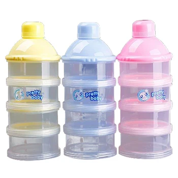 

1x Portable Baby Infant Feeding Milk Powder&Food Bottle Container 4 Cells Grid Box Random Color