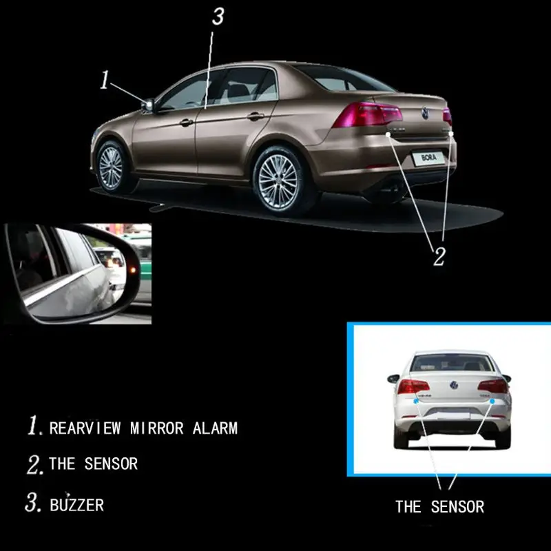 

Car Blind Spot Monitoring BSD BSA BSM Radar Detection System Microwave Sensor Assistant Car Driving Security X5XF