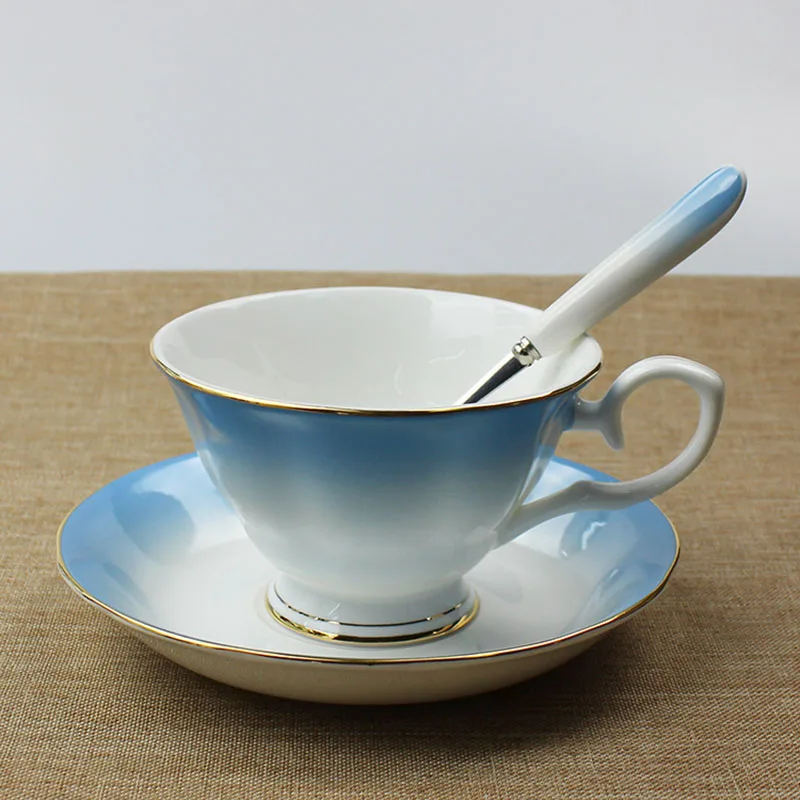 GLLead костяного фарфора кофе чашка и блюдце набор Европейский 200 мл керамика чай чашки для завтрака молоко чайная чашка из фарфора Мода посуда для напитков - Цвет: Style B