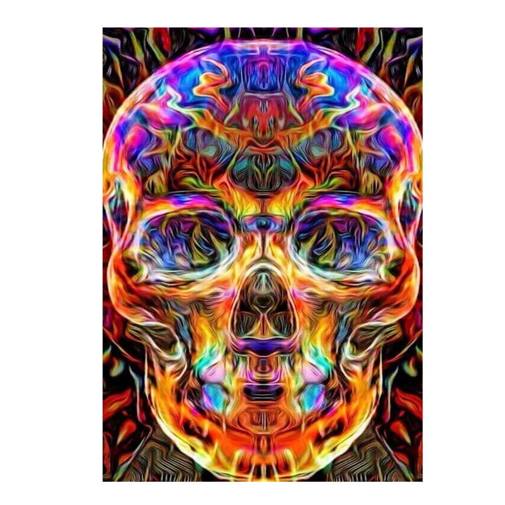 

5D DIY Diamond Painting Cross Stitch Skull Halloween Gift Skeleton Diamond Embroidery Round Diamond Mosaic Art Home Craft