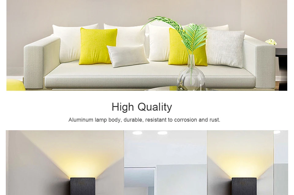 COB LED Wall Lamp Sconce 7W Square Aluminum Indoor Wall Light for Loft Bedroom Hallway Balcony Stairs Bathroom Light Fixtures (6)