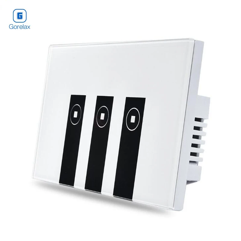 

Sesoo Smart Home Automation Module Wireless RF 433 Remote Control Wall Light Touch Switch 3 gang Crystal Glass Panel US Standard