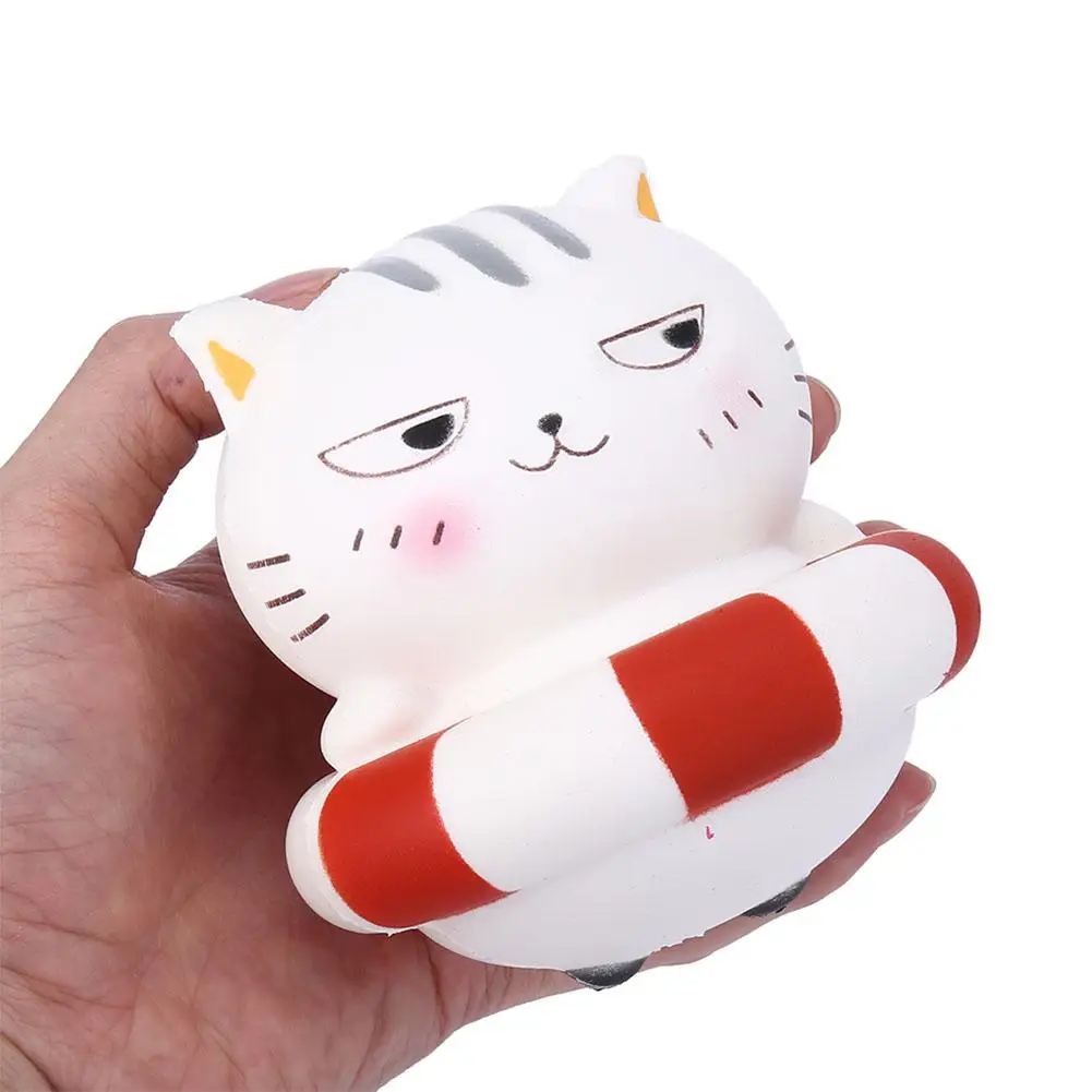 Милый мягкий котенок с мультяшным котом, в форме спасательного кольца, медленно поднимающаяся игрушка для детей/взрослых, мягкие для