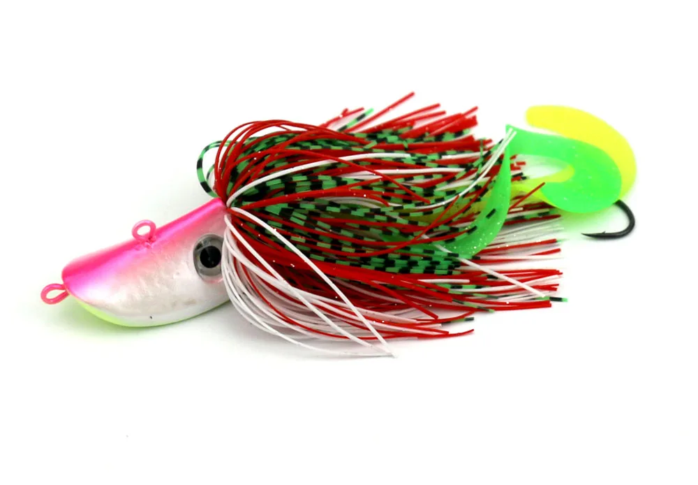 2Pcs Large Jigs Fishing Lures 13cm 80g Lead Head Hooks Buzzbait Octopus