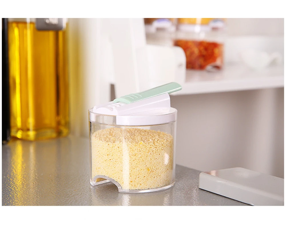Kithcne Organizer Transparent Seasoning Cans Kitchen Cylindra Spice Rack Condiment Bottles Pepper Shakers Box8