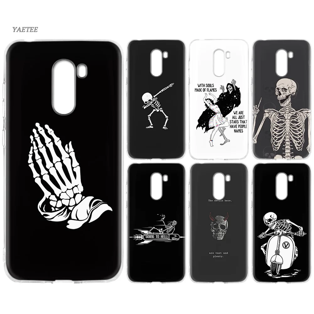 

Satanic Skull Silicone Back Case For Xiaomi Pocophone F1 Mi 9 8 lite Play Redmi GO 5 Plus Note 7 6 Pro 5A Cover