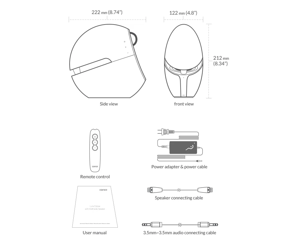 Edifier E25HD Luna Eclipse HD Bluetooth беспроводной динамик для домашнего кинотеатра вечерние акустические системы 3D стерео музыкальный динамик