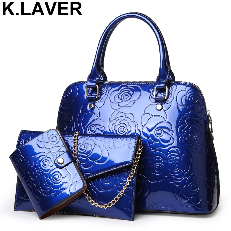 

High Quality PU Leather Women Bags Floral Printing 3pcs Set Women Handbags Purse Cultch Composite Messenger bag Leisure Tote Sac
