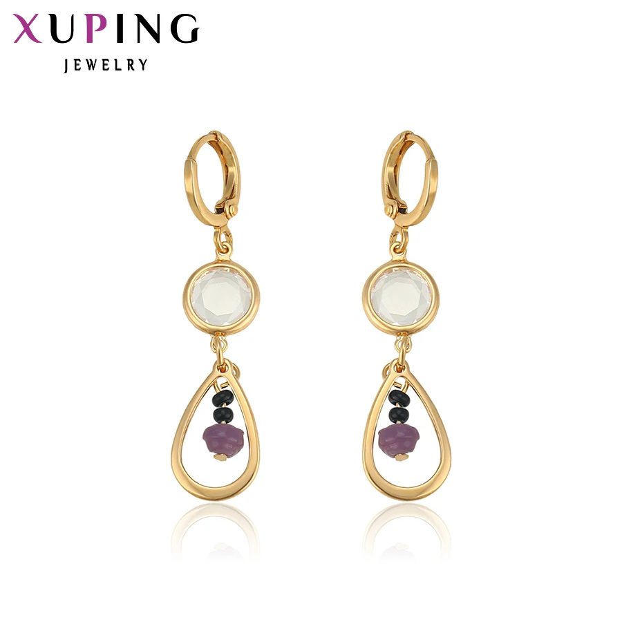 

Xuping Fashion Earrings Good Quality Jewelry Women New Shiny Long Drop Earring Wedding Beautiful Design S26,1-90207