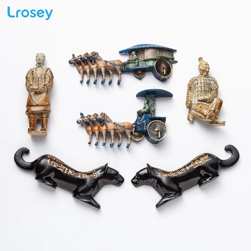 

Chinese Terracotta Warriors Fridge Magnet Souvenir Sticker Retro home decoration accessories message holder Refrigerator Magnets
