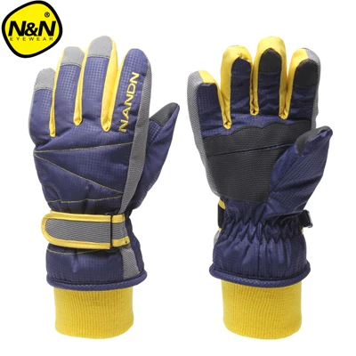 NANDN перчатки для катания на лыжах, сноуборде, снегоходах, мотоциклах, зимние перчатки, ветрозащитные, водонепроницаемые - Цвет: Blue