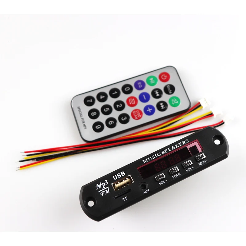 Автомобильный MP3 музыкальный декодер плата DC 12 В USB питания TF FM радио аудио модуль