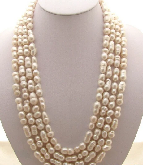 

0002024 100"20mm white baroque double FW pearl necklace (A0513)