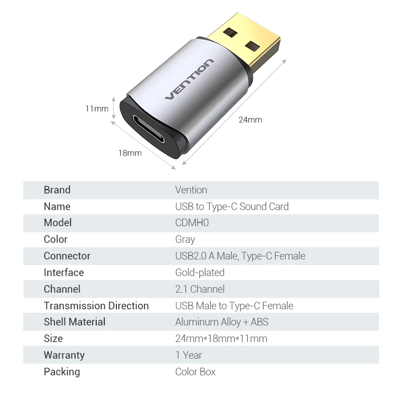Новая внешняя звуковая карта USB Vention для C металлическая Type ноутбука PS4|Кабели VGA| |