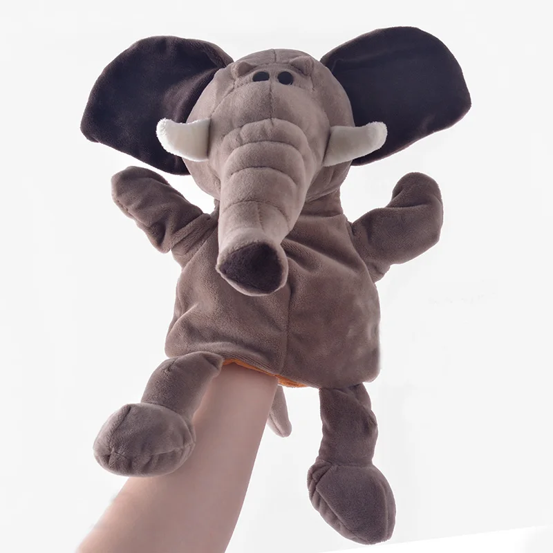 Plush Hand Puppets Simulation Animal Elephant Pupp...