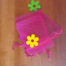 500 шт. 11*16 см роза красный мешочек из органзы Ювелирная упаковка Дисплей сумки шнурок мешок для браслет/ ожерелье/Ср мини Пряжа сумка