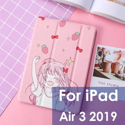 Чехол для fundas iPad mini 5/Air 3, милый мультяшный чехол из искусственной кожи для девочек, для iPad 9,7 Air 1/2 Mini 1 2 3, Магнитный умный чехол - Цвет: For IPad air 3 2019