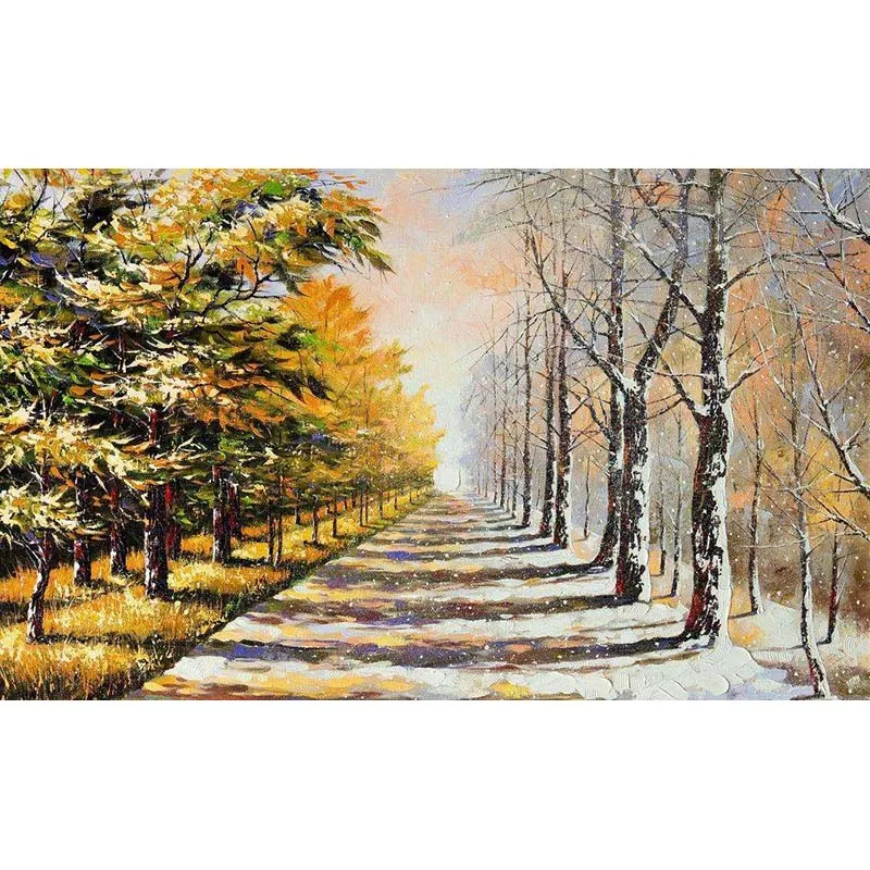 

YIKELA Diamond Painting Cross Stitch Road and Tree Full Drill Square Diamond Embroidery 5d Diy Home Decor Scenery