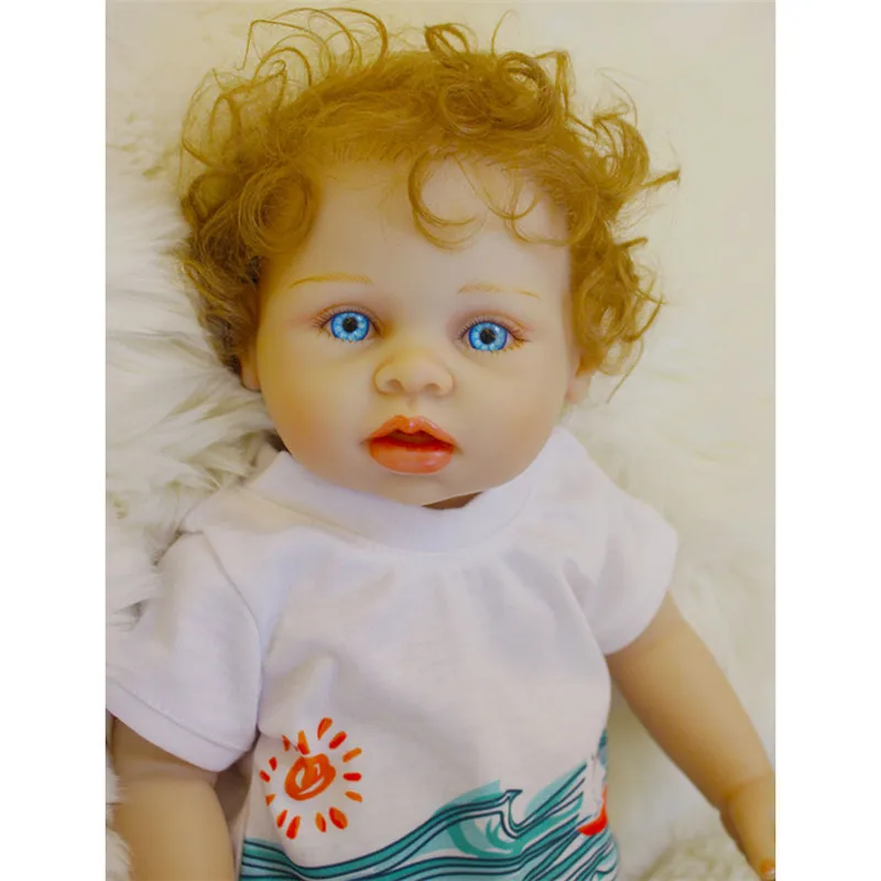 40 см Beb Reborn Menino виниловая кукла, игрушки для детей, Реборн, цельное Силиконовое тело, Boneca Reborn Realista с голубыми глазами, кукла для мальчика, Brinquedos